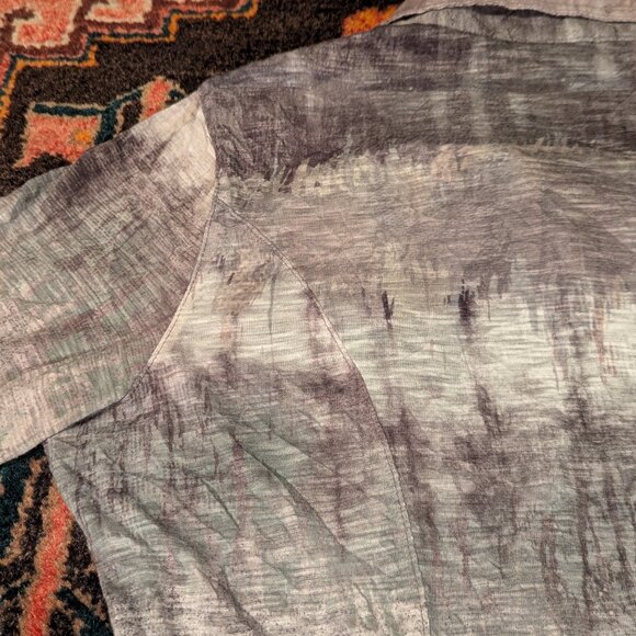 David Cline gray/black/taupe "Storm" button down mini dress/tunic size S - Picture 9 of 10